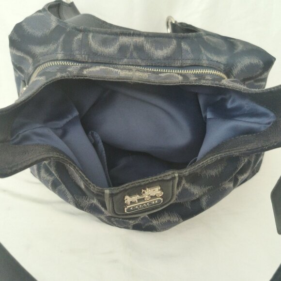 COACH Madison Ikat Maggie Op Women's NAVY Blue Carryall Shoulder Bag Purse 21295 - Picture 13 of 16